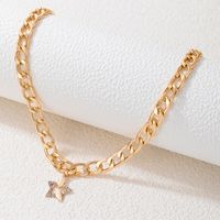 Fashion Diamond Five-pointed Star Single-layer Necklace sku image 1