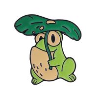 New Enamel Lotus Leaf Frog Brooch Creative Cartoon Badge Wholesale sku image 1