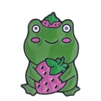 New Enamel Lotus Leaf Frog Brooch Creative Cartoon Badge Wholesale sku image 3