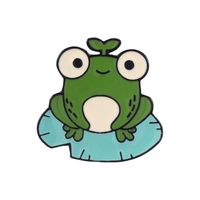 New Enamel Lotus Leaf Frog Brooch Creative Cartoon Badge Wholesale sku image 4