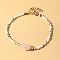 Women's Bracelet Pink Colored Glaze Fashion Crystal Metal Jewelry sku image 1
