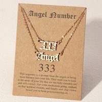 Angel Lucky Number Angel Letter Necklace 2 Pieces sku image 2