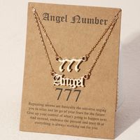 Angel Lucky Number Angel Letter Necklace 2 Pieces sku image 5