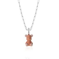 European And American Simple Thick Chain Bear Pendant Single Layer Necklace Wholesale sku image 4