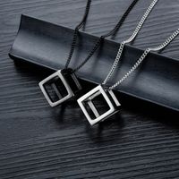 Three-dimensional Trendy Men's Necklace Retro Hollow Pendant Titanium Steel Necklace main image 4