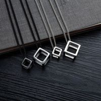 Three-dimensional Trendy Men's Necklace Retro Hollow Pendant Titanium Steel Necklace main image 6