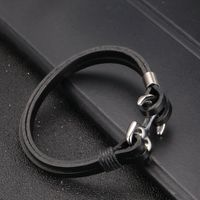 Simple Multi-layer Woven Leather Cross-border Accessories Titanium Steel Anchor Leather Bracelet main image 5