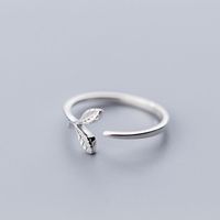 Fashion Olive Branch Leaf Copper Open Ring main image 4