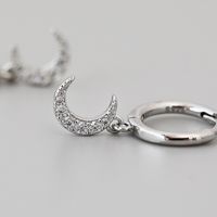 New Fashion Diamond Moon C-shaped Temperament Copper Earrings main image 4