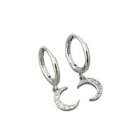 New Fashion Diamond Moon C-shaped Temperament Copper Earrings main image 6