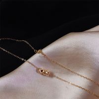 Korean Fashion Three-ring Necklace Female Korean Niche Copper Clavicle Chain main image 5