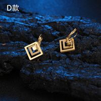 Hollow Heart Titanium Steel Geometric Earrings Wholesale main image 3