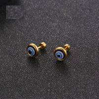 New Simple Personality Titanium Steel Earrings Eyes Earrings Single main image 4