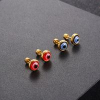 New Simple Personality Titanium Steel Earrings Eyes Earrings Single main image 5