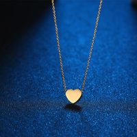 Peach Heart Necklace Female Titanium Steel Simple Personality Pendant Clavicle Chain main image 4