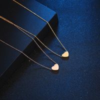 Peach Heart Necklace Female Titanium Steel Simple Personality Pendant Clavicle Chain main image 5