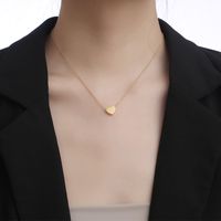 Peach Heart Necklace Female Titanium Steel Simple Personality Pendant Clavicle Chain main image 6