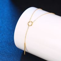 Titanium Steel Long Strip Niche Design Necklace Female Tassel Clavicle Chain main image 3