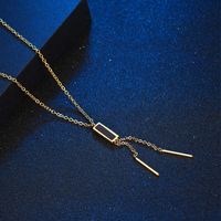 Female Titanium Steel Rose Gold Long Tassel Clavicle Chain Wholesale main image 3