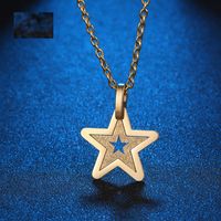 Titanium Steel Necklace Heart Star Pendant Simple Fashion Sweater Chain Wholesale main image 3
