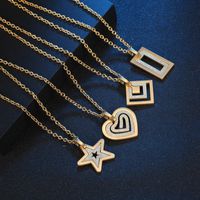 Titanium Steel Necklace Heart Star Pendant Simple Fashion Sweater Chain Wholesale main image 4