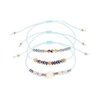 Nouveau Bracelet En Cristal De Couleur Tissé Empilé Shell Ensemble De Bracelet Multicouche Papillon Gland main image 1