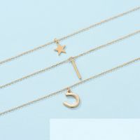 European And American Trends Creative Five-pointed Star Metal Rod Pendant Necklace main image 3
