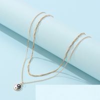 Fashion Double-layer Necklace Yin Yang Tai Chi Alloy Pendant Necklace Wholesale main image 1