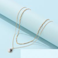 Fashion Double-layer Necklace Yin Yang Tai Chi Alloy Pendant Necklace Wholesale main image 2