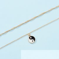 Fashion Double-layer Necklace Yin Yang Tai Chi Alloy Pendant Necklace Wholesale main image 3