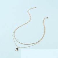 Fashion Double-layer Necklace Yin Yang Tai Chi Alloy Pendant Necklace Wholesale main image 4