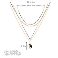 Fashion Double-layer Necklace Yin Yang Tai Chi Alloy Pendant Necklace Wholesale main image 5