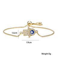 Mode Tropfen Öl Mikro-intarsien Zirkon Palm Dämon Auge Glück Gold Armband main image 5