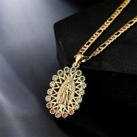 New Religious Jewelry Golden Virgin Mary Necklace Zircon Necklace Female Wholesale main image 3