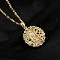 New Religious Jewelry Golden Virgin Mary Necklace Zircon Necklace Female Wholesale main image 4