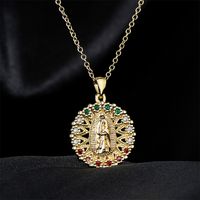 New Religious Jewelry Golden Virgin Mary Necklace Zircon Necklace Female Wholesale main image 5