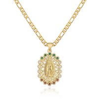 New Religious Jewelry Golden Virgin Mary Necklace Zircon Necklace Female Wholesale main image 6