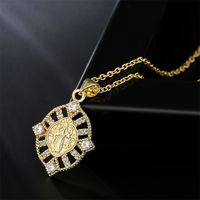 New Real Gold Electroplating Religious Series Pendant Copper Micro-inlaid Zircon Necklace main image 3