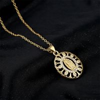 New Real Gold Electroplating Religious Series Pendant Copper Micro-inlaid Zircon Necklace main image 4