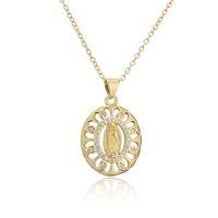 New Real Gold Electroplating Religious Series Pendant Copper Micro-inlaid Zircon Necklace main image 6