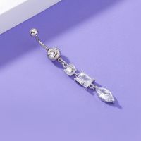 Geometric Shape Inlaid Zircon Copper Belly Button Ring Belly Button Nail main image 5