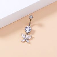 Retro Inlaid Zircon Butterfly Pendant Belly Button Nail Piercing Jewelry main image 5