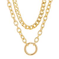 Personality Hip-hop Style Cuban Chain Simple Trend O-shaped Buckle Necklace main image 6