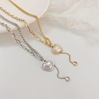 European And American Fashion Heart Pendant Female New Titanium Steel Necklace main image 5