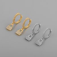 Korean Version Small Lock Copper Earrings main image 1