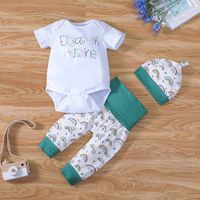 Fashion Jumpsuit Body Pants Suit Letter Baby Romper Three-piece Suit main image 1