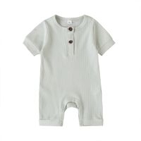 2021 New Multicolor Fashion Baby Solid Color Summer Short-sleeved Romper main image 3