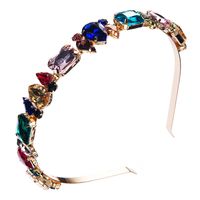 Korean Baroque Headband Fashion Alloy Inlaid Color Diamond Glass Headband main image 2