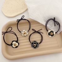 Autumn New Knotted Thin Rubber Band Pu Leather Camellia Hair Scrunchies main image 1
