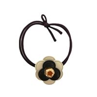 Autumn New Knotted Thin Rubber Band Pu Leather Camellia Hair Scrunchies main image 6